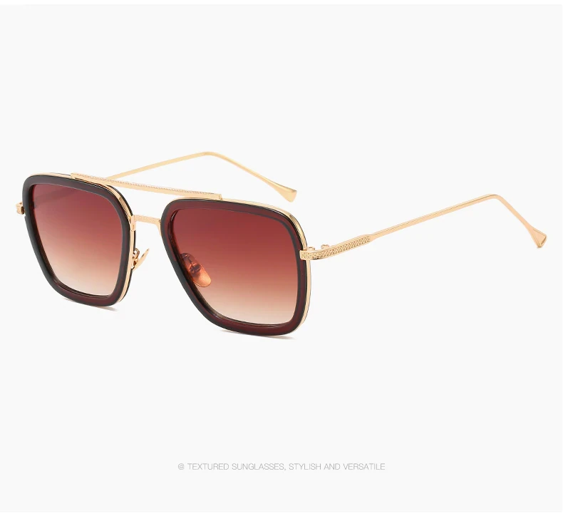 Tony Stark Sunglasses Men Eye wear Vintage Retro Men's Glasses